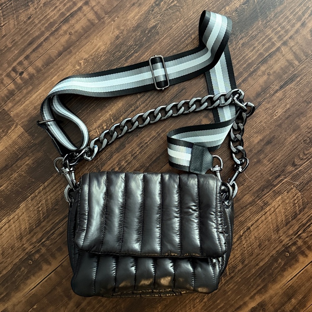 THINK ROYLN Black Chain-Accented Shoulder Bag